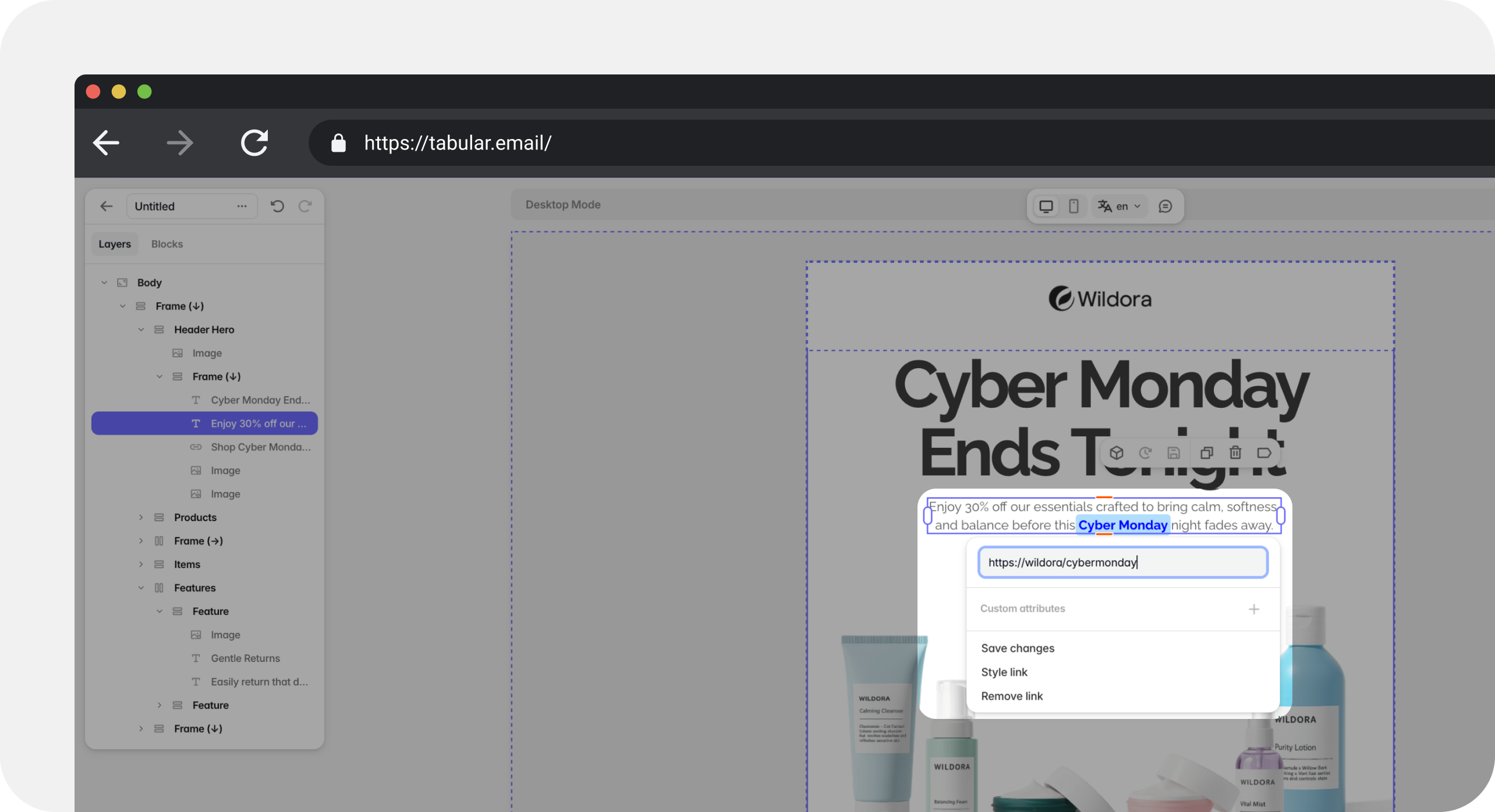 How to embed links in an email.